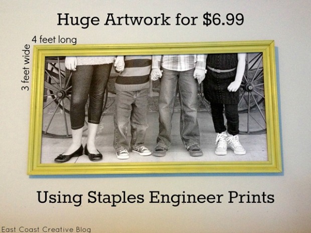 Staples Engineer Print Artwork {Garage Mudroom Makeover} | East Coast ...
