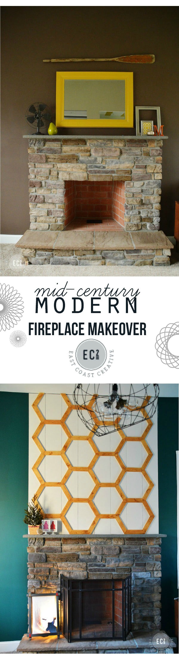 Fireplace Makeover Before and After