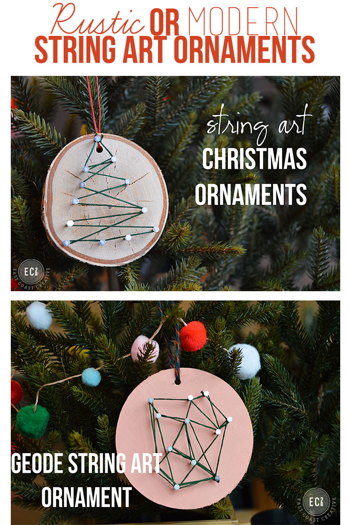 Easy String Art Christmas Tree Ornament - I Can Teach My Child!