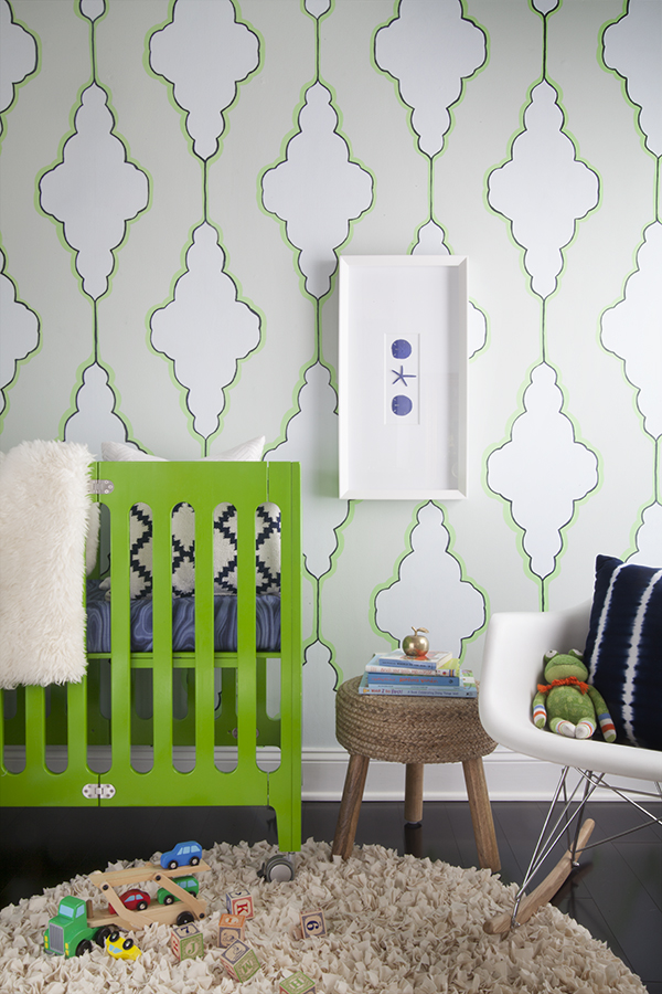 CWTS-Round 2-Painting-Hand Painted-Wall-Pattern-Green-Mint-Blue-Navy-Crib-Far-Web Shot