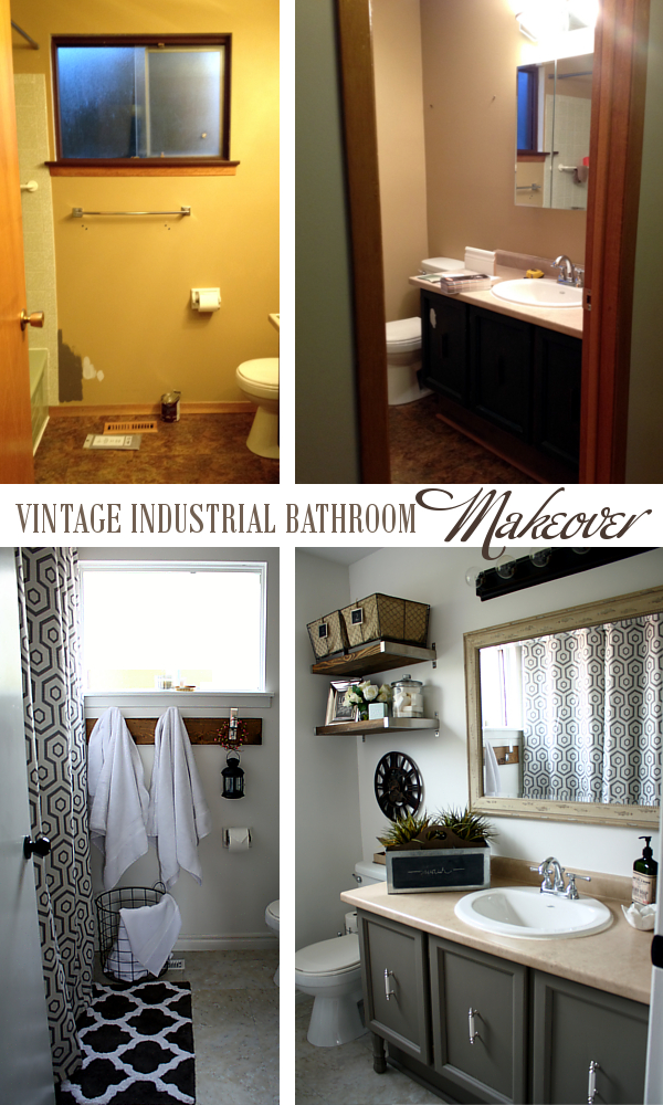 vintage industrial bathroom makeover 