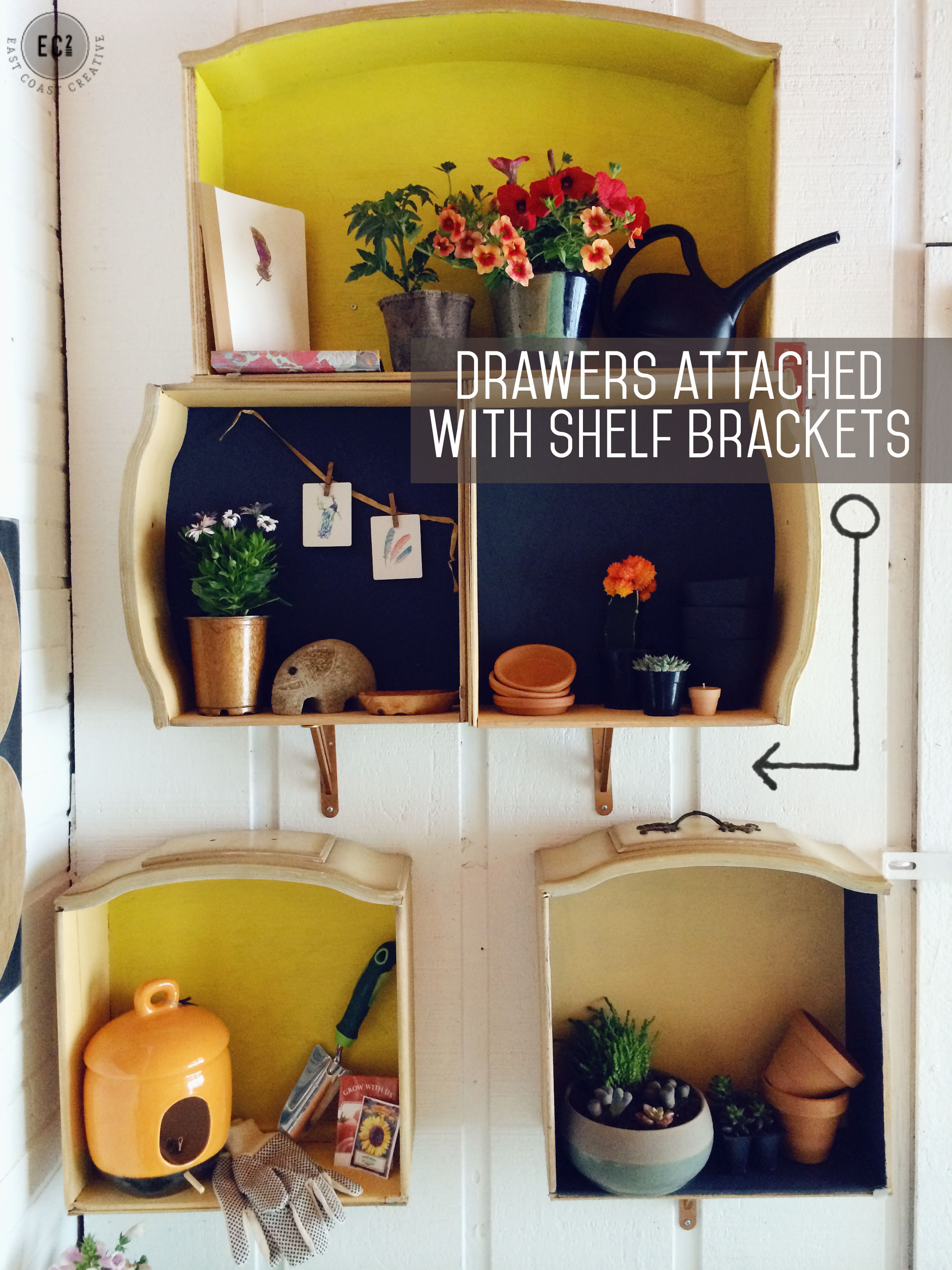 Wall Shelves Out Of Old Dresser Drawers, Drawers Into Shelves