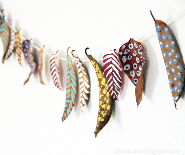 Fall Garland Painted Leaves