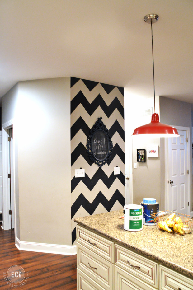 Chevron Accent Wall Before