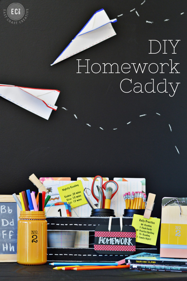 DIY Homework Caddy East Coast Creative