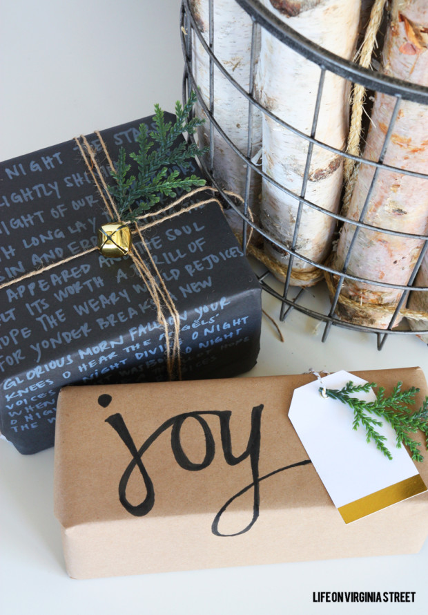 DIY Chalk Marker Gift Wrap - Pretty Packages Series - Life On Virginia Street