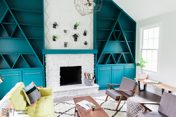 Modern Builtins Fireplace Living Room Makeover East Coast Creative 3