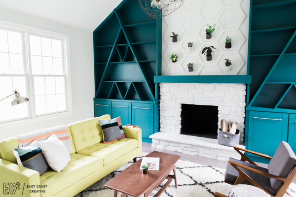 Modern Builtins Fireplace Living Room Makeover East Coast Creative 4