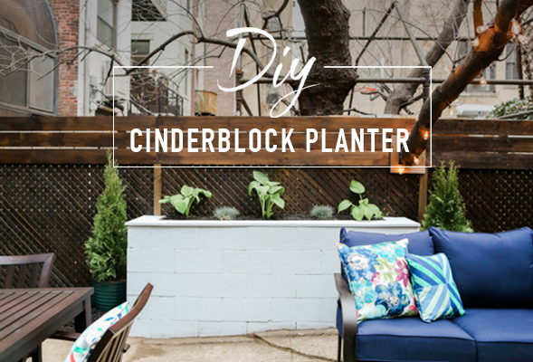 DIY Patio Makeover Cinderblock Planter