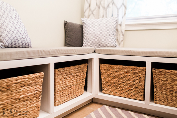 DIY Bench Seat. DIY Kitchen Makeover as seen on the Weekender on East Coast Creative. 