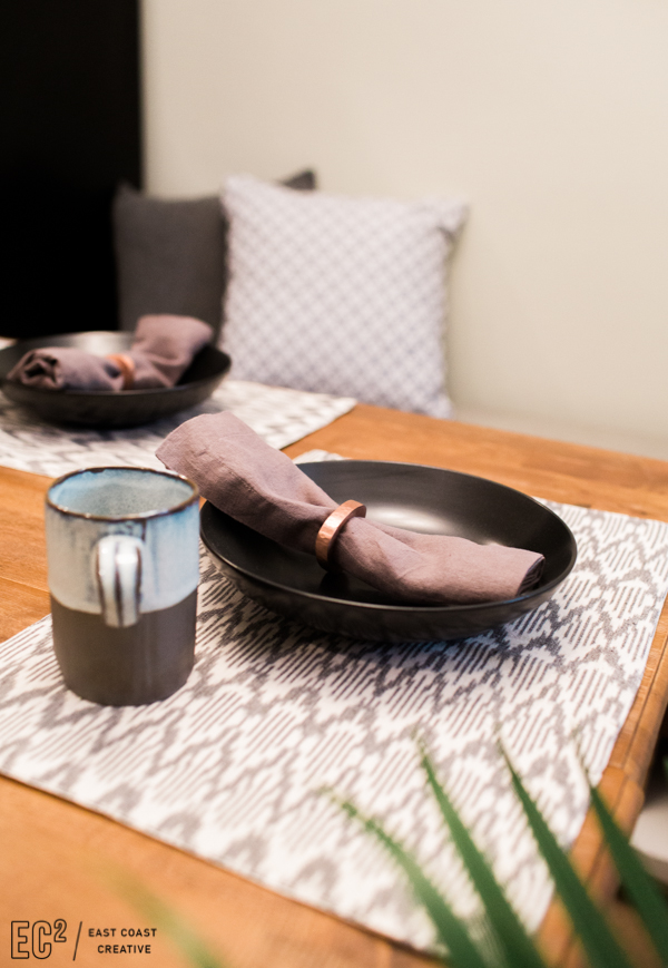 Modern Place Setting. DIY Kitchen Makeover as seen on the Weekender with East Coast Creative. 